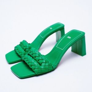 NWOT Zara (Heeled Woven Sandals)